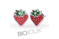 Biojoux KIDS Pendientes Hipolagenicos BJT733 Strawberry Fresa 7mm-Perno corto