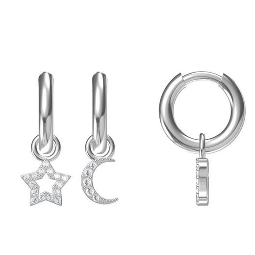 Biojoux Hypoallergenic Earrings BJT228 Star & Moon Hoop