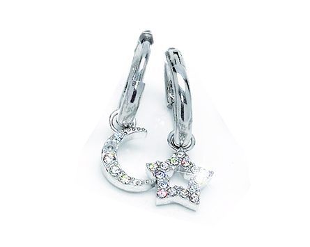 Biojoux Hypoallergenic Earrings BJT228 Star & Moon Hoop