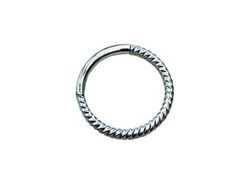 Bijoux Boucles d'Oreilles Hypologéniques BJT245 Anneau Torsadé 8mm