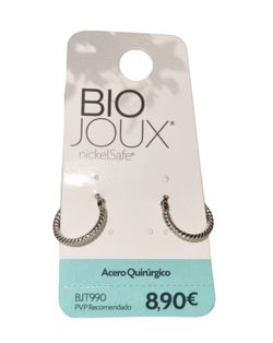 Biojoux Pendientes Hipolagenicos BJT990 Aro trenzado 14mm