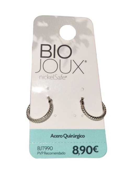 Biojoux Pendientes Hipolagenicos BJT990 Aro trenzado 14mm