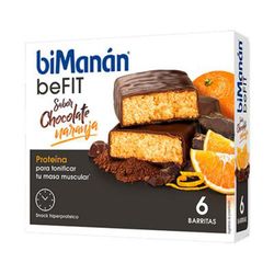 Bimanan Befit Barres Protéinées Saveur Orange Chocolat 6 U