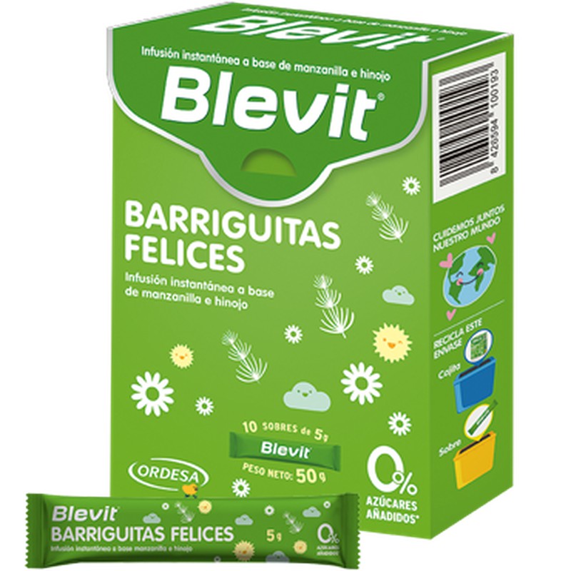 Blevit Barriguitas Felices - Infusión digestiva en polvo con Manzanilla e  Hinojo, 150g : .es: Alimentación y bebidas