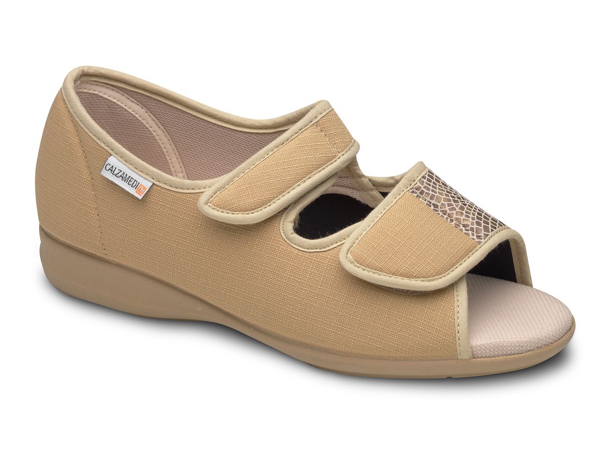 Calazamedi Zapatilla Cómoda Con Doble Velcro BEIGE 3084 35