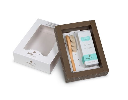 Carelia Pack Happy Eau de Cologne Petits 100 ml + Pincel infantil feito de madeira e cerdas naturais