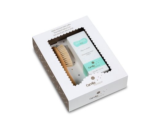 Carelia Pack Happy Eau de Cologne Petits 100 ml + Pincel infantil feito de madeira e cerdas naturais