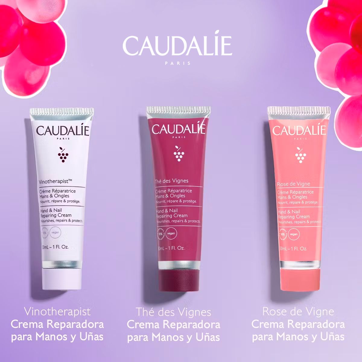 Caudalie Crema de Manos Reparadora para Manos y Uñas 30 ml Rose de Vigne