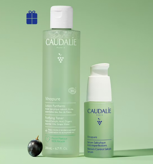 Coffret Vinopure de Caudalie : Sérum anti-imperfections et Lotion tonique purifiante