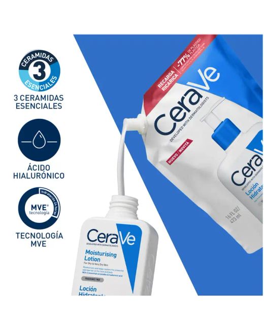 Loção Hidratante CeraVe Refil para Pele Seca a Muito Seca 473 ml