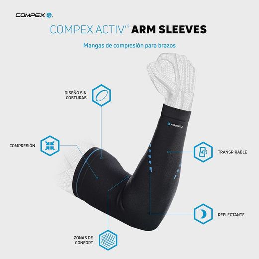 Compex Activ' Arm Sleeves Mangas de Compresion para Brazos