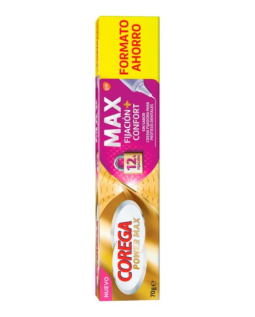 Corega Adhésif Maximum Hold + Comfort pour prothèses dentaires 70 g