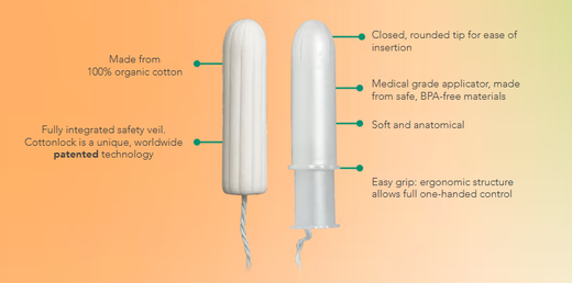 Cottonlock Super Tampones 100% Algodon Organico 16 Unidades