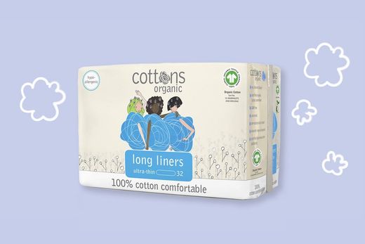 Cottons Organic Long Liners Protège-slips longs 100% coton 32u
