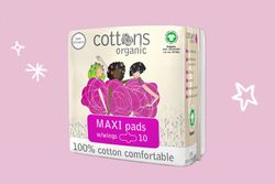 Cottons Organic Maxi Pads with Wings Compresses with Wings 10u