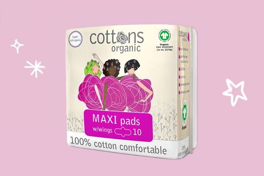 Cottons Organic Maxi Pads with Wings Compresses with Wings 10u
