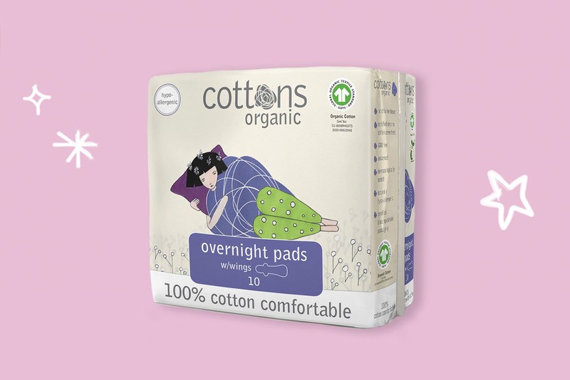 Cottons compresas Maternity con alas (100% algodón natural) 10u.