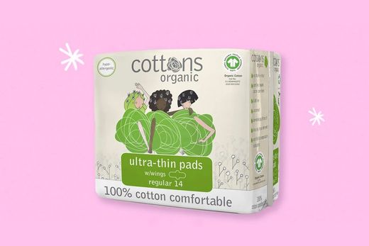 Cottons Organic Ultra Thin Regular Pads with Wings Compress with Wings 14u