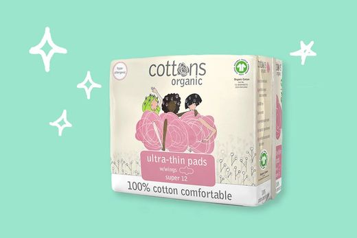 Cotons Bio Ultra Thin Super Pads avec Ailes 100% Coton