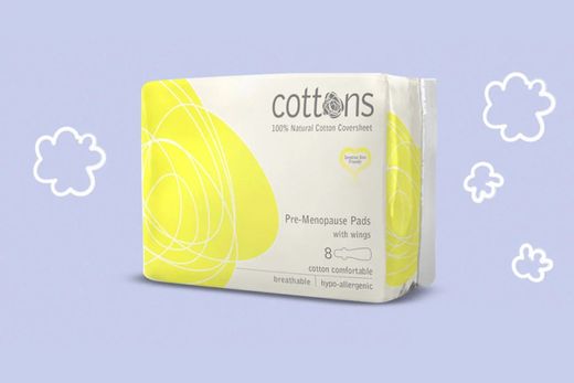 Almofadas de algodão pré-menopausa Compressas de menopausa com asas 8u