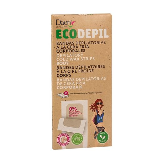 Daen Ecodepil Bandas Depilatorias Corporales Cera Fria 16 Bandas