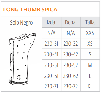 Donjoy Exos Pouce Long Spica 230 Sans BOA