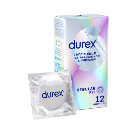 Durex Invisible Extra Lubricado Preservativos 12 U