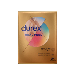 Durex Real Feel Preservativos Para Alérgicos Y Sensibles Al Látex (Sin látex) 24 Unidades