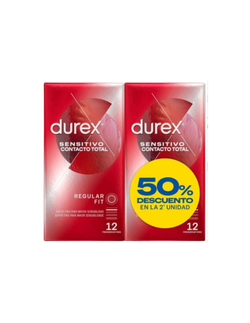 Durex Pack Sensitivo Contacto Total 2ª Unidad al 50%