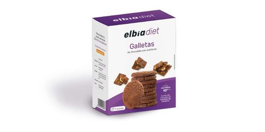 Biscuits au chocolat et aux noisettes d'Elbia 7 portions