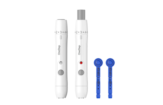 Eprodics Pack Dispositivo de Punción OneStep + 100 Lancetas Desechables SoftSense 28G