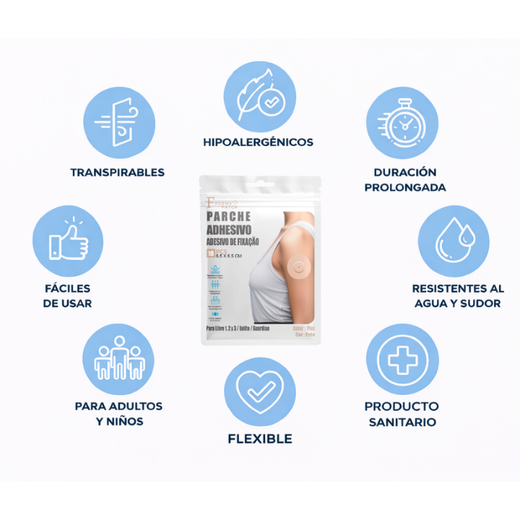 Farma Patch Parche Adhesivo para Sensor de Glucosa Negro 10 Unidades