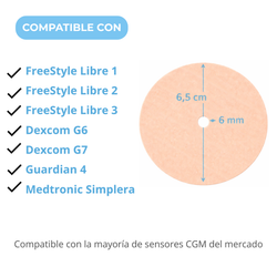 Farma Patch Parche Adhesivo para Sensor de Glucosa Negro 10 Unidades