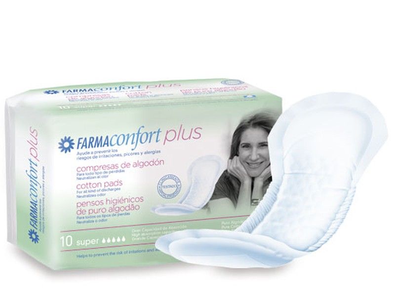 Farmaconfort Compresas de Algodón Súper 10 Unidades