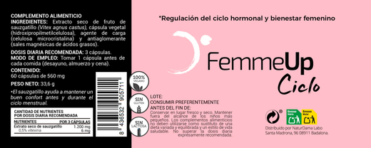 FemmeUp Cycle améliore votre cycle 60 capsules