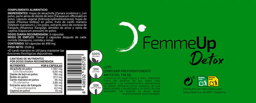 FemmeUp Detox Liver and Digestive Detoxification 60 Capsules