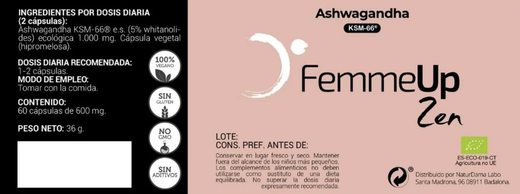 FemmeUp Zen Controla o Estresse e a Ansiedade - 60 Cápsulas
