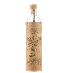 Flaska Botella De Vidrio Reutilizable  0.3l Funda Corcho Natural Renacer