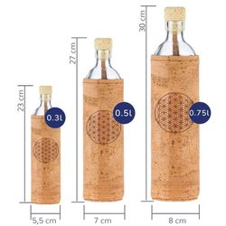 Flaska Botella De Vidrio Reutilizable  0.3l Funda Corcho Natural Renacer