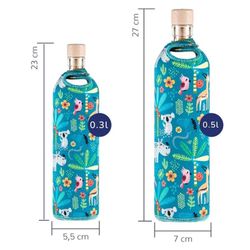 Flaska Botella De Vidrio Reutilizable 0.3l Mundo Animal