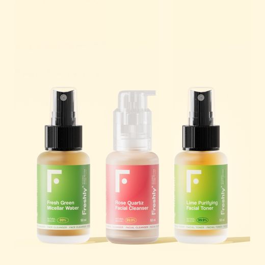 Trio de mini nettoyants format voyage Freshly Facial Cleansing Routine