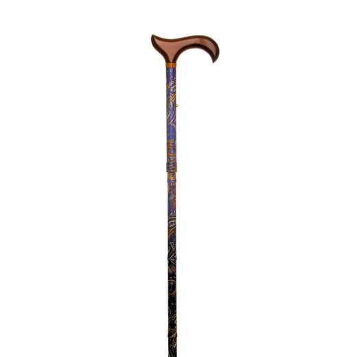 García 1880 Muletilla Plegable Estampada Cachemir Azul Puño Madera | R. 311