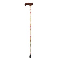 García 1880 Muletilla Plegable Estampada Silver Flores Puño Madera | R. 314