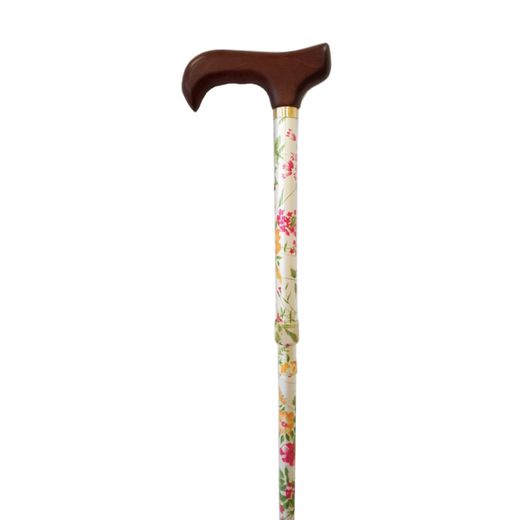 García 1880 Muletilla Plegable Estampada Silver Flores Puño Madera | R. 314