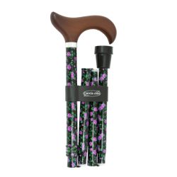 García 1880 Muletilla Plegable Flores Moradas Puño Madera | R. 303