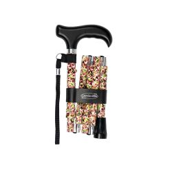 García 1880 Muletilla Plegable Mini Flores Puño Madera Negro | R. 332