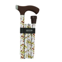 García 1880 Muletilla Plegable Puño Tacto Suave Marrón Verde Flores | R. 286