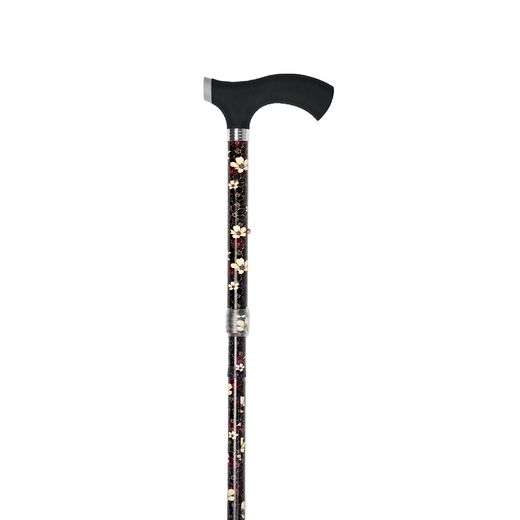 García 1880 Muletilla Plegable Puño Tacto Suave Negro Flores Blancas | R. 280