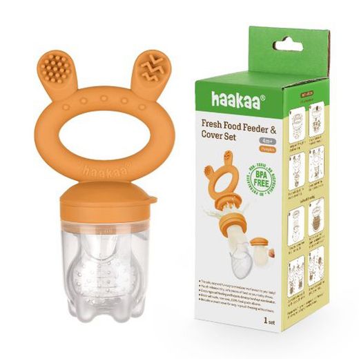 HAAKAA Anti-Choke and Teether Feeder (avec couvercle de sac avec trous) ROSE BHK129-P