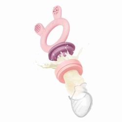 HAAKAA Anti-Choke and Teether Feeder (avec couvercle de sac avec trous) ROSE BHK129-P